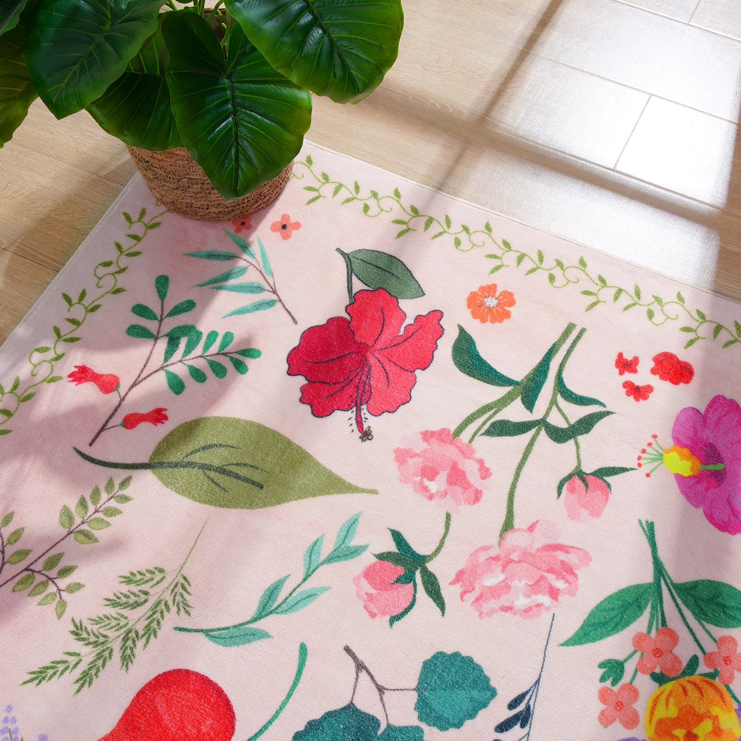 8x10ft Floral Boho Style Area Rug