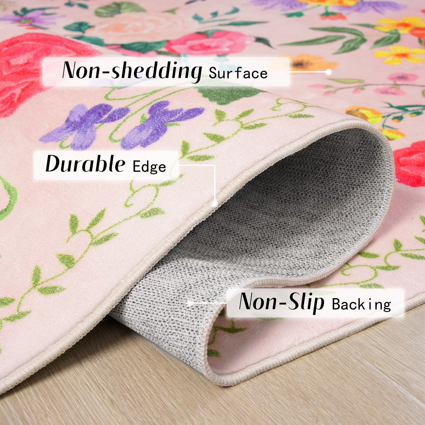 8x10ft Floral Boho Style Area Rug