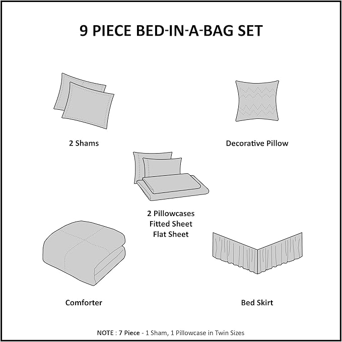 Madison Park 9 Pieces Bedding Set - California King