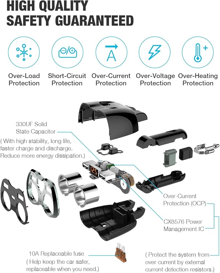 Car Cigarette Lighter 2 Socket Charger -24V