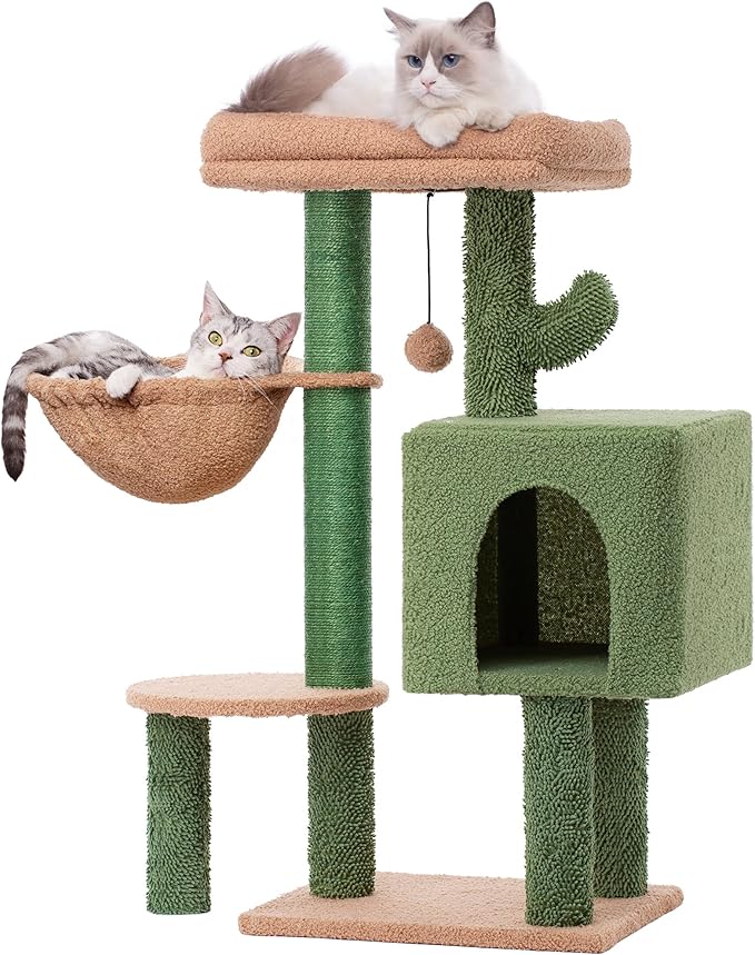 34in Cactus Cat Tree with Padded Perch