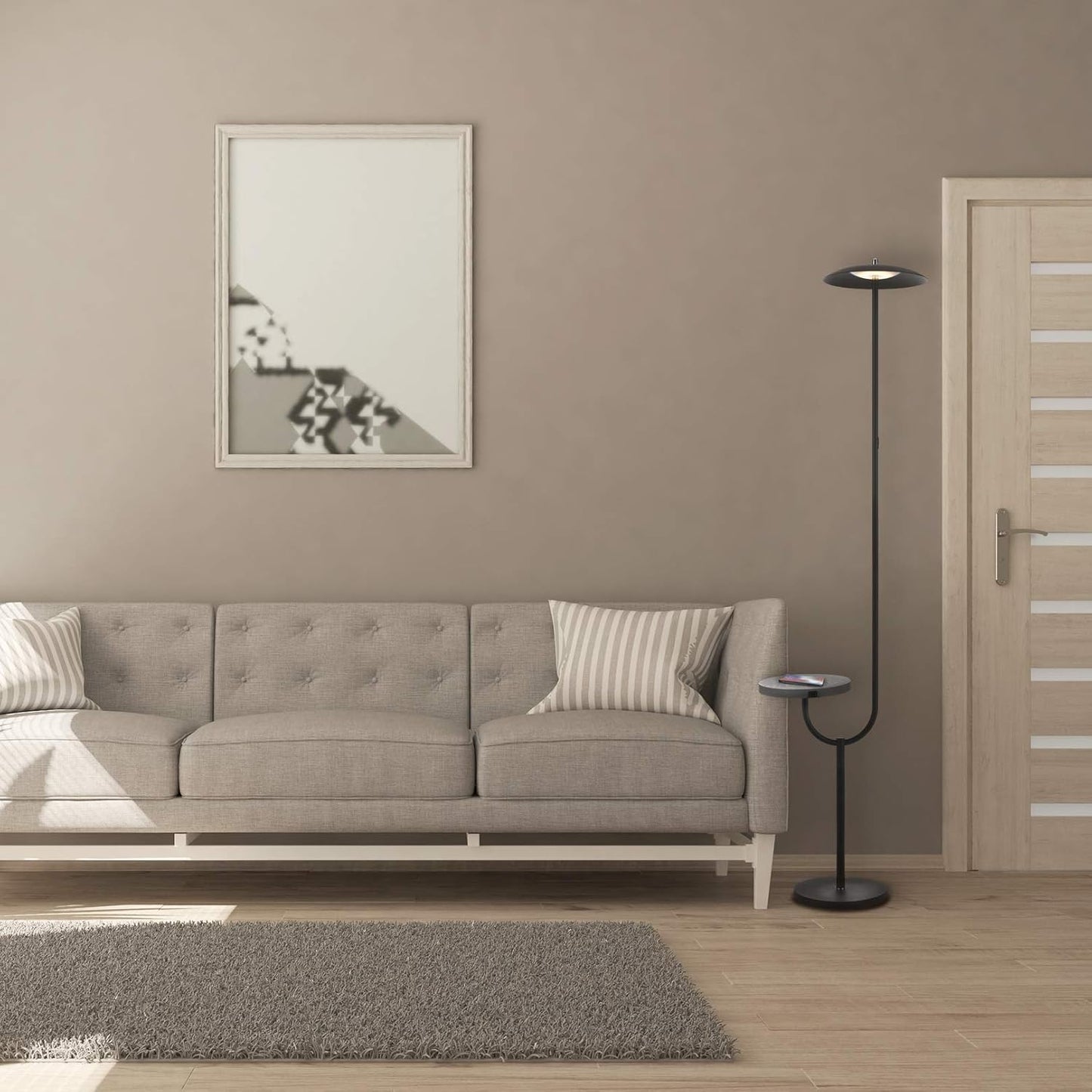 Floor Lamp with Wireless Charging Table