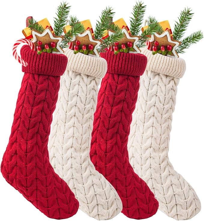 18.5" Knitted Christmas Stockings