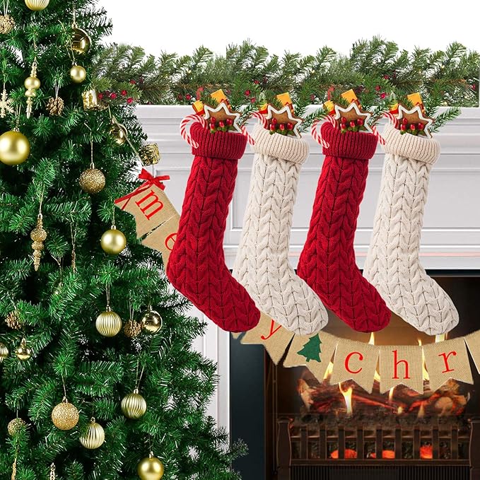 18.5" Knitted Christmas Stockings
