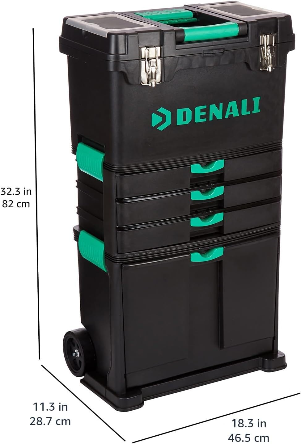 3-Tier Stackable Rolling Toolbox Set