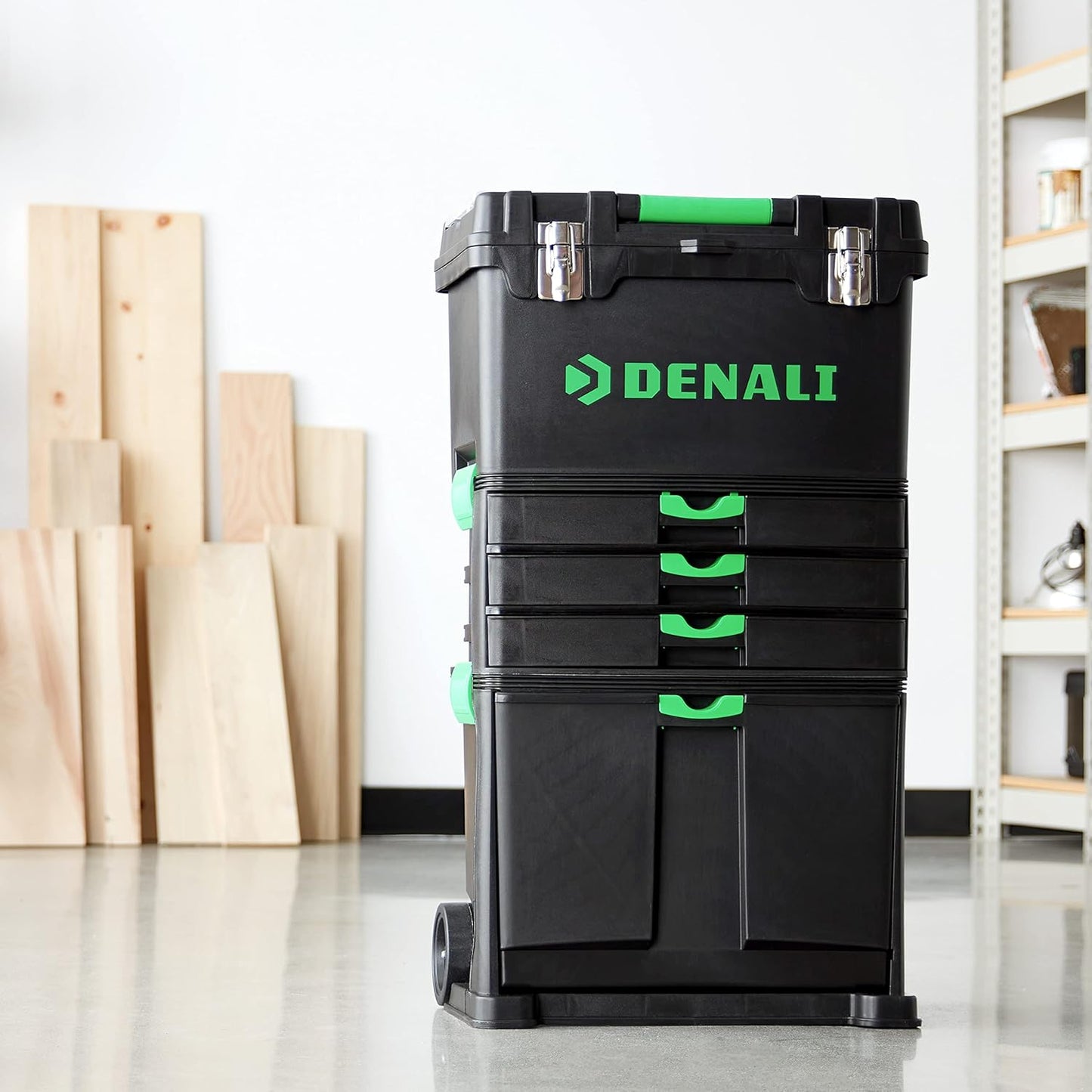 3-Tier Stackable Rolling Toolbox Set
