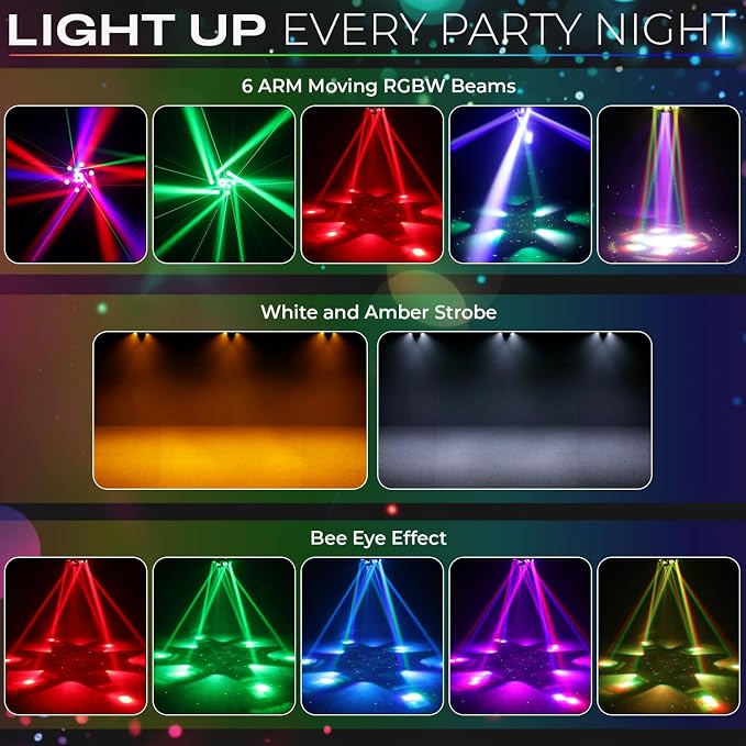 4-in-1 Moving DJ Strobe Lights