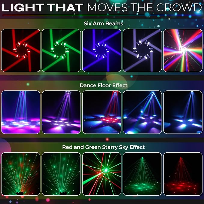 4-in-1 Moving DJ Strobe Lights