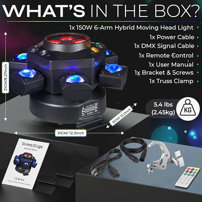 4-in-1 Moving DJ Strobe Lights