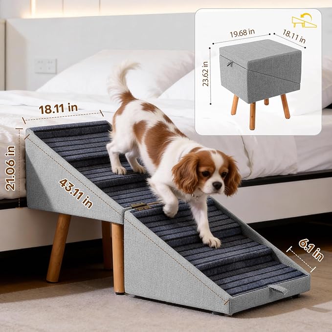 Convertible Dog Steps Bedside Table