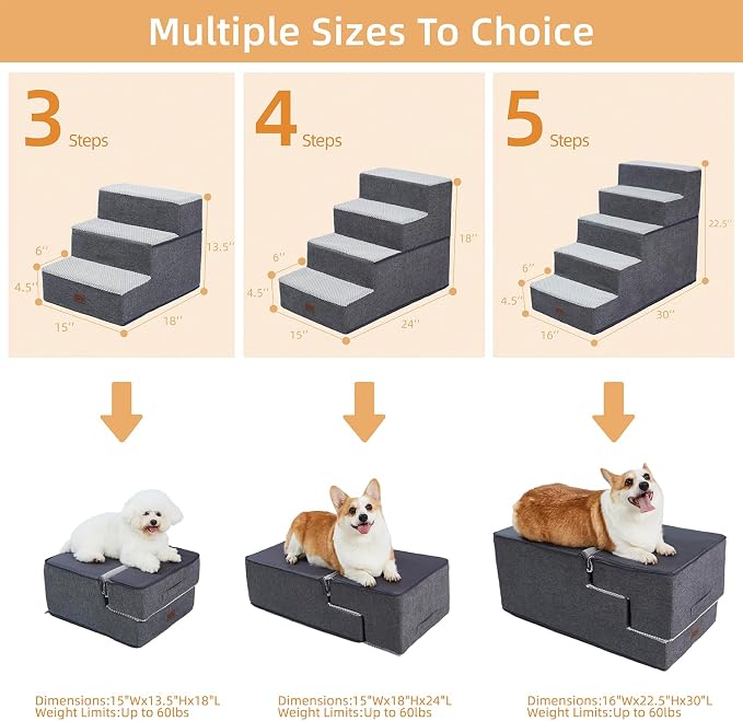 Foldable 4 Steps Dog Stairs