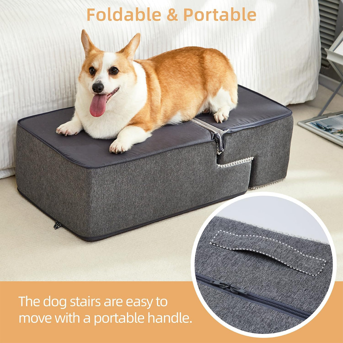 Foldable 4 Steps Dog Stairs