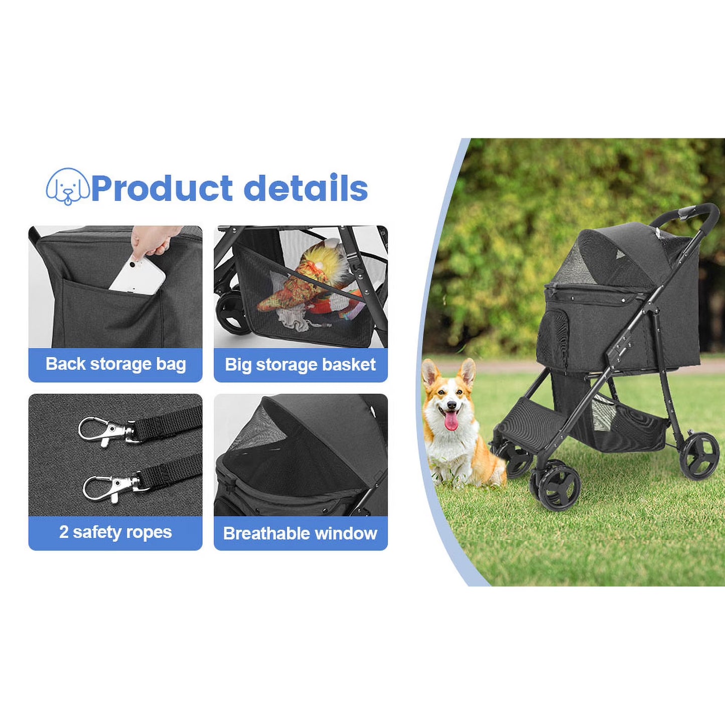 4 Wheel Pet Stroller