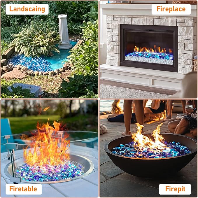 10-Pounds Fire Glass Beads for Fire Pits