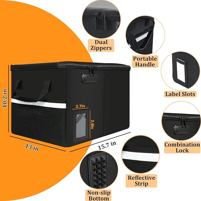 Fireproof Document File Organizer Box