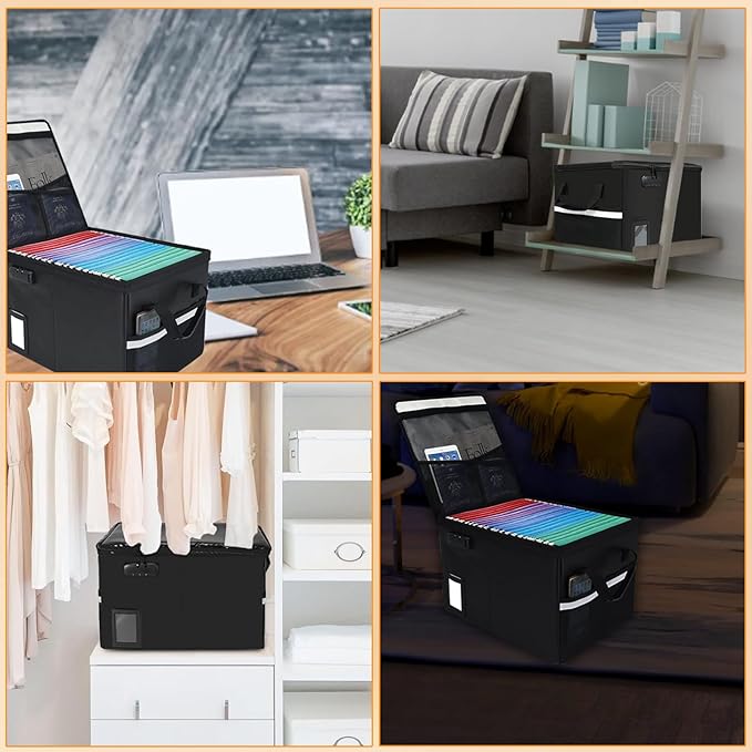 Fireproof Document File Organizer Box