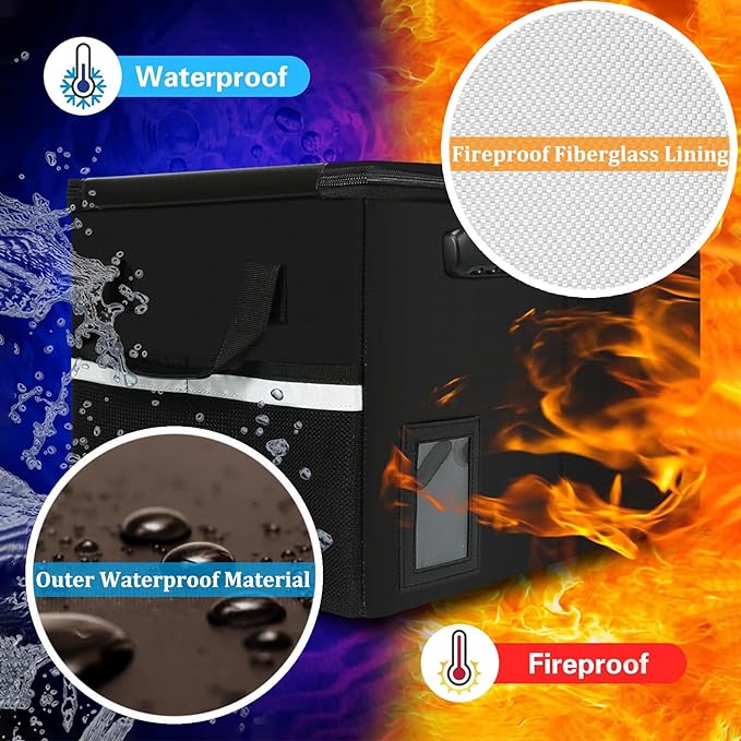 Fireproof Document File Organizer Box