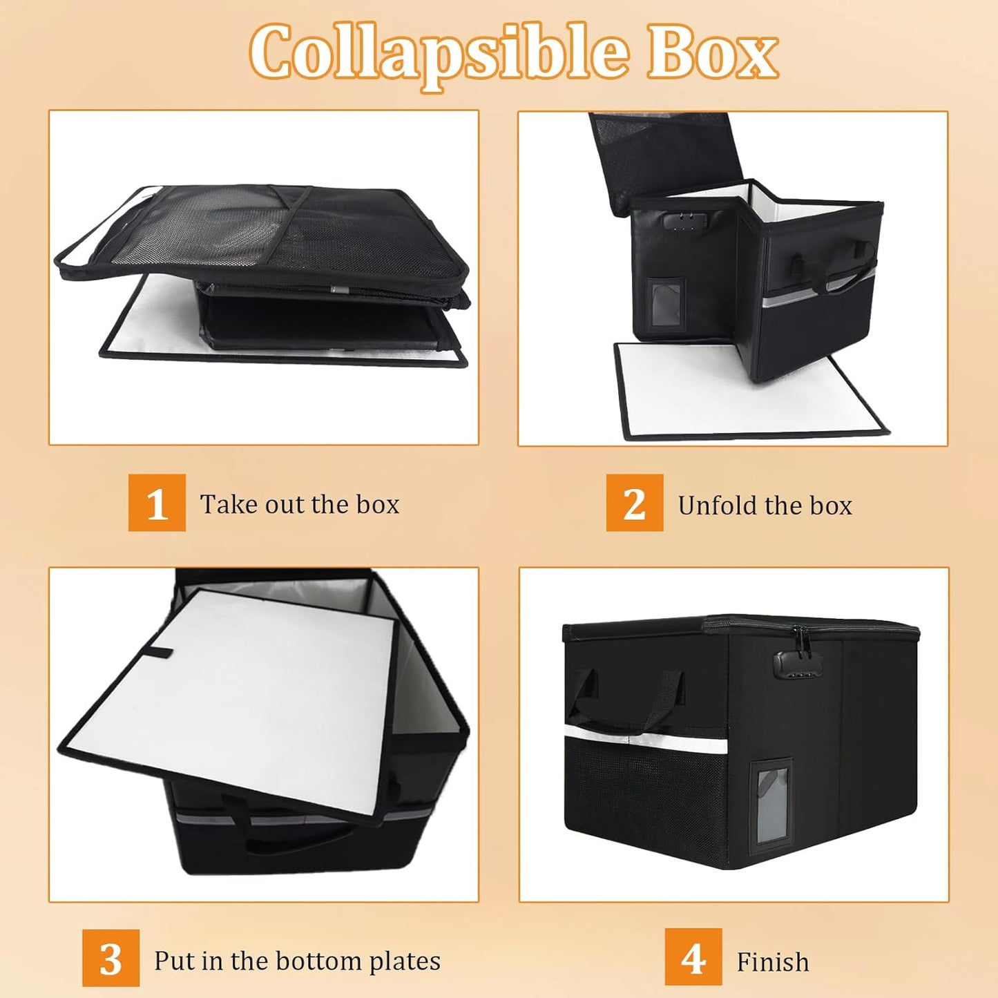 Fireproof Document File Organizer Box