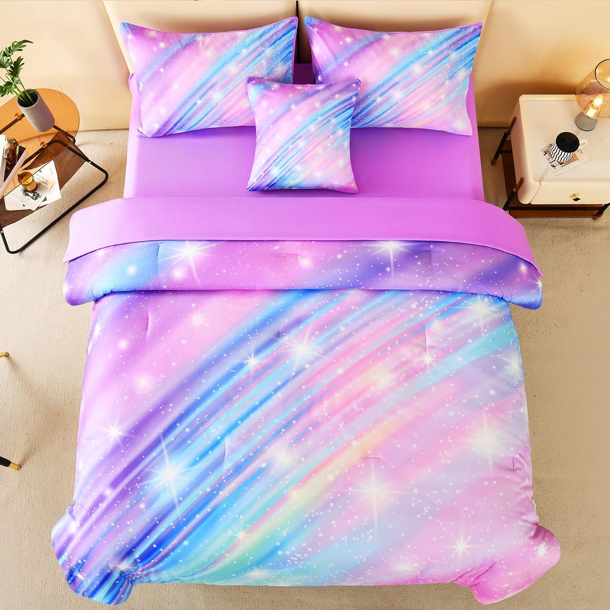 6pc Rainbow Bedding Set - Full Size