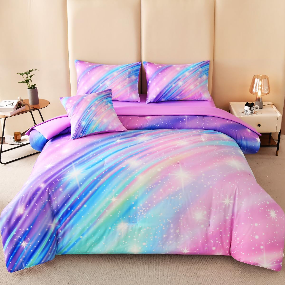 6pc Rainbow Bedding Set - Full Size