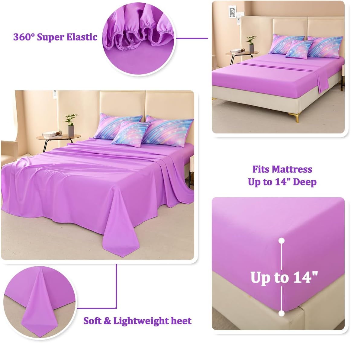 6pc Rainbow Bedding Set - Full Size