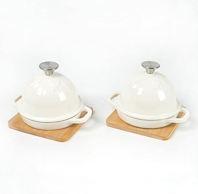 2 pcs Cast Iron Garlic Roasters