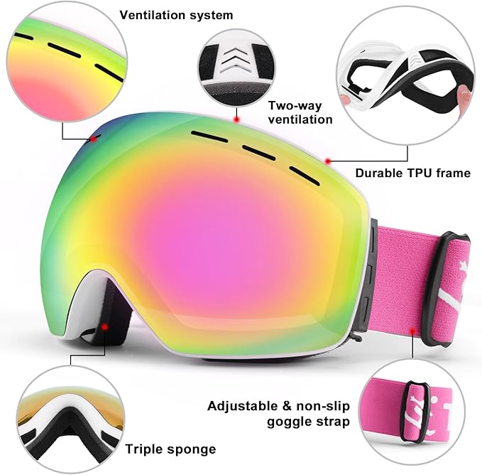 Trusiel Anti Fog Ski Goggles