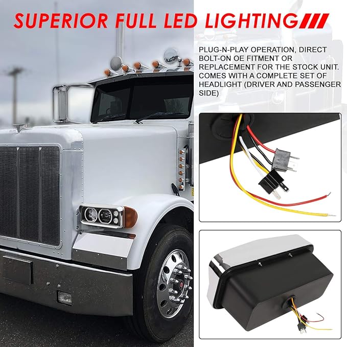 Replacement Headlight for Western Star 4800 Freightliner Kenworth 1981-2019