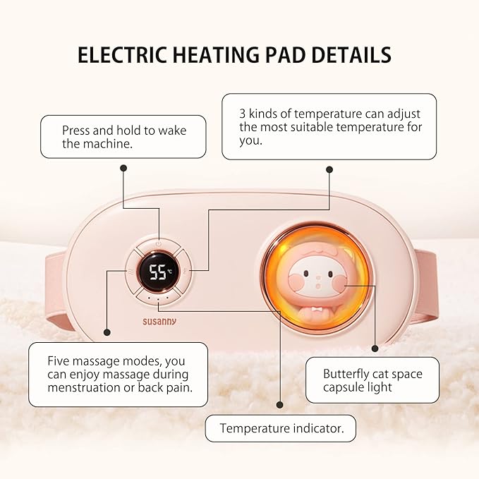 Portable Fast Heating Pad, 3 Heat Levels