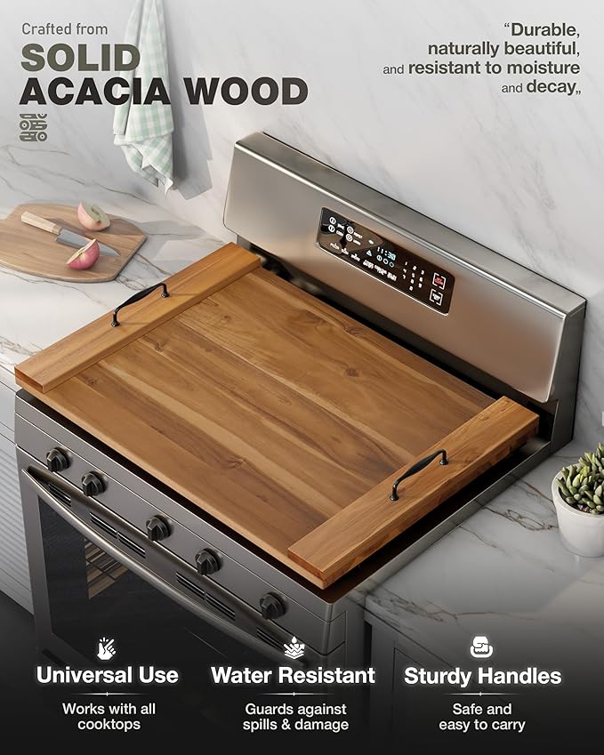 Acacia Wood Kitchen Tray Stove Cover