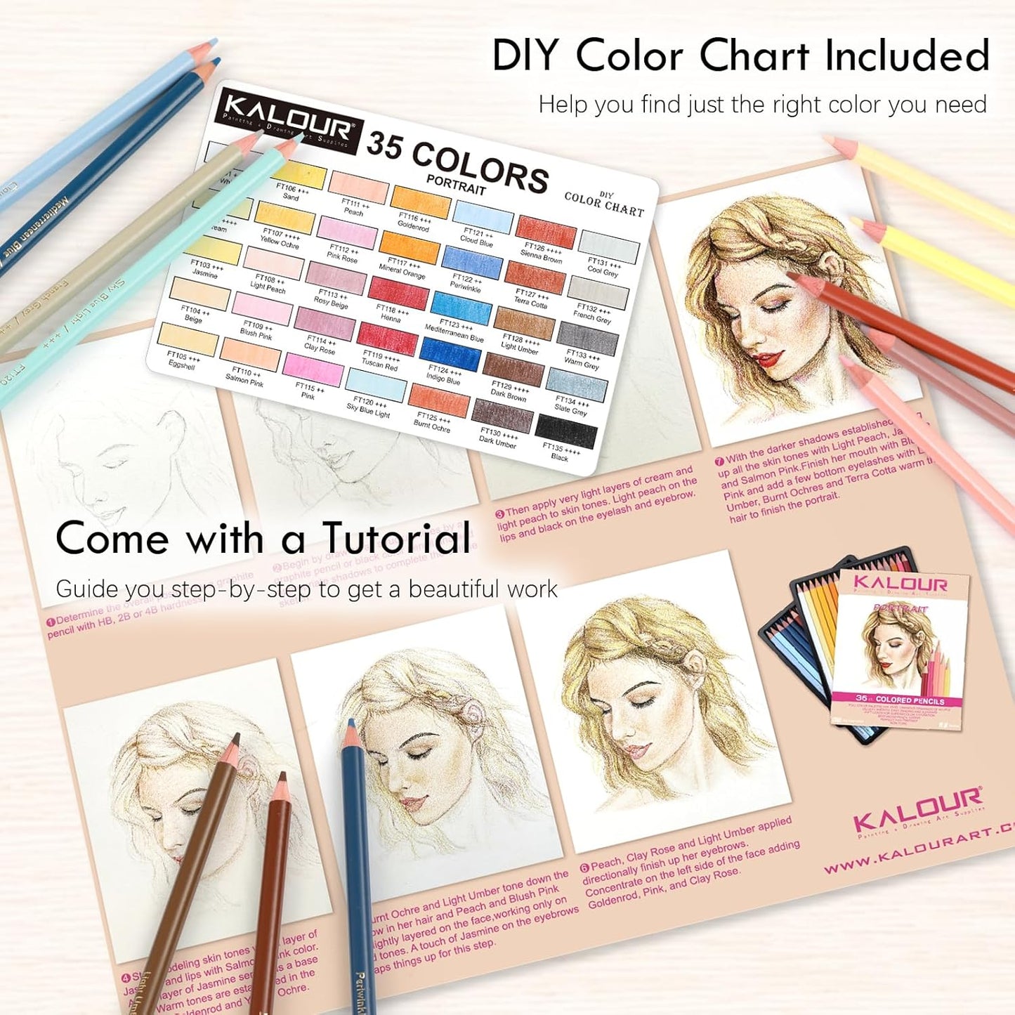 Portrait Art Pencils Set