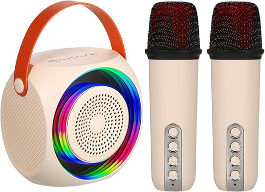 Mini Karaoke Machine + 2 Wireless Microphone