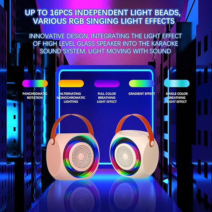 Mini Karaoke Machine + 2 Wireless Microphone