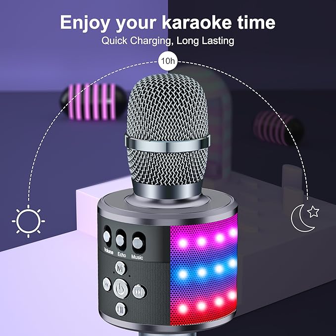 Wireless Bluetooth Karaoke Microphone - Space Gray