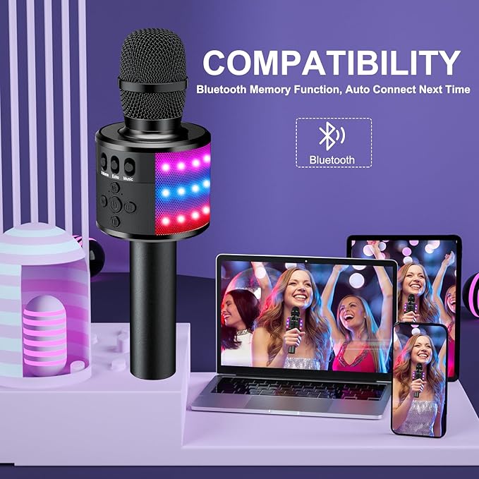 Wireless Bluetooth Karaoke Microphone -Black