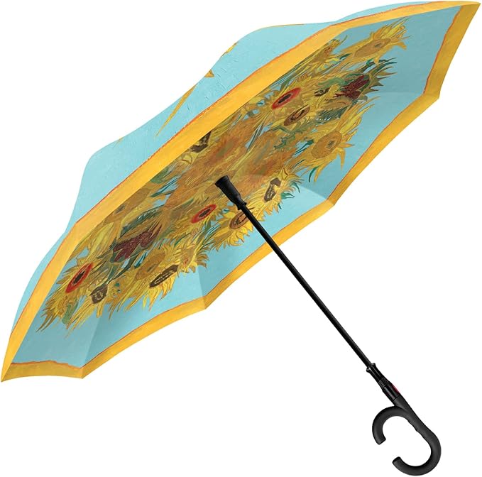 RainCapers Reverse Closing Umbrella - Van Gogh Sunflowers