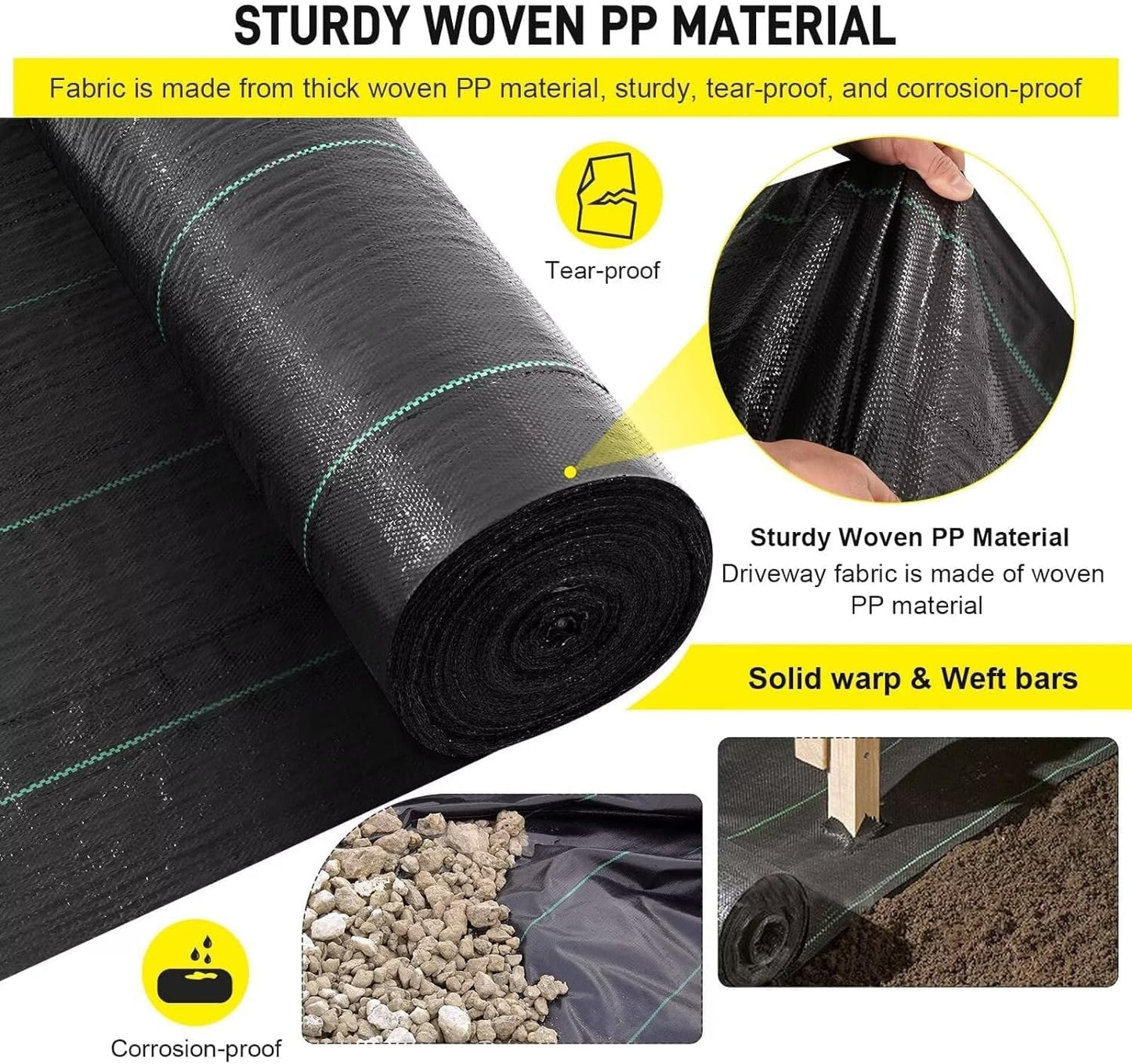 13x65ft Commercial Barrier Landscape Fabric Heavy Duty