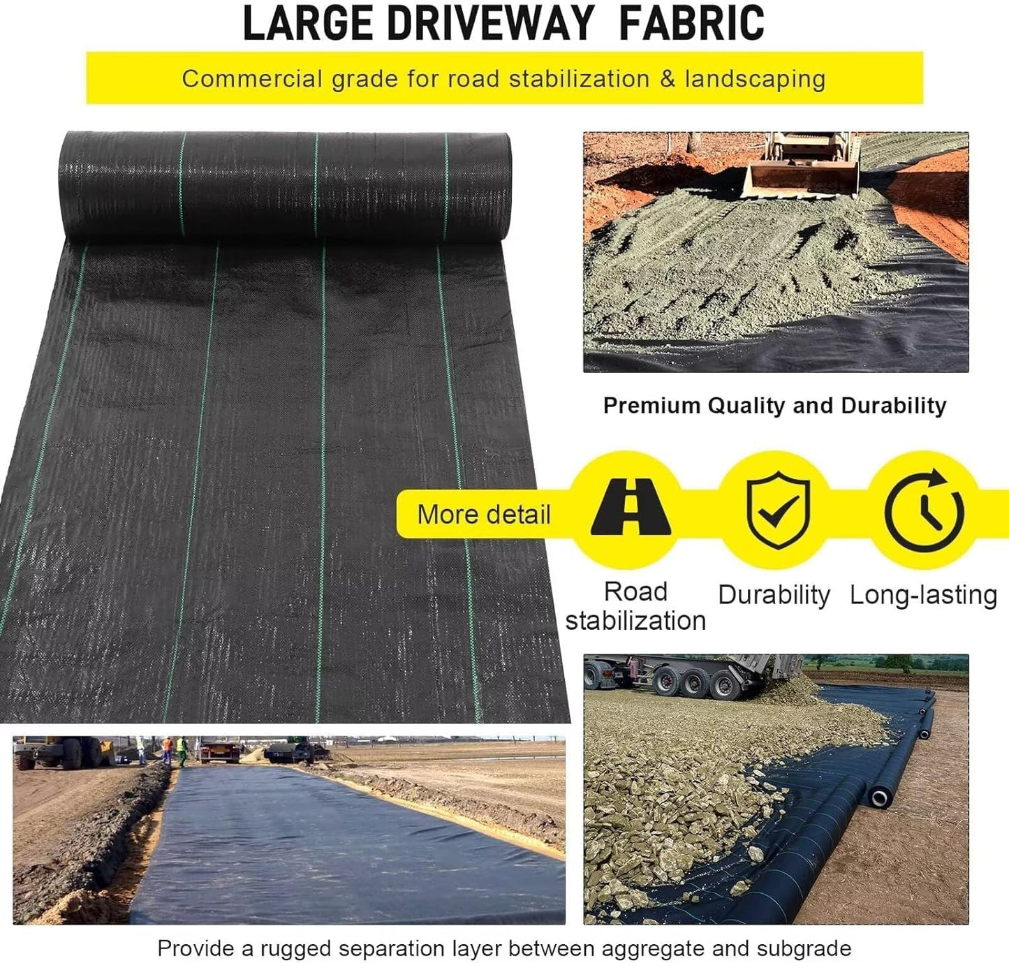 13x65ft Commercial Barrier Landscape Fabric Heavy Duty