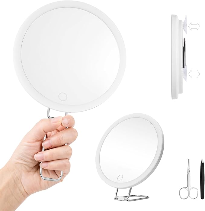 5X Magnifying Mirror with 3 Lights Color Modes