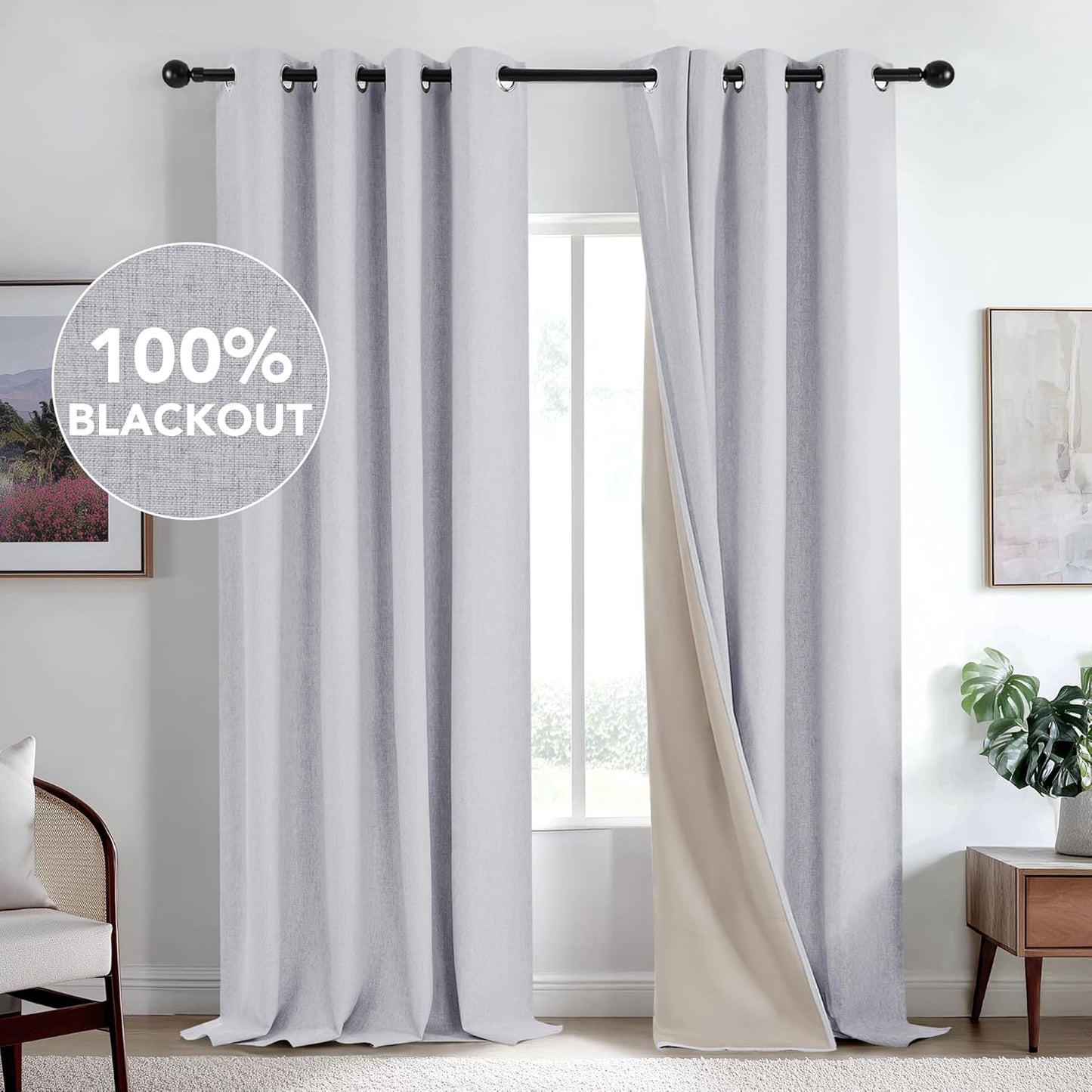 2 Panels Blackout Curtains - W42in x L84in