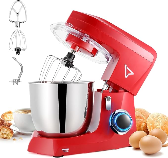 5QT Tilt-Head Stand Food Mixer| 10 Speeds | Stainless Steel Bowl