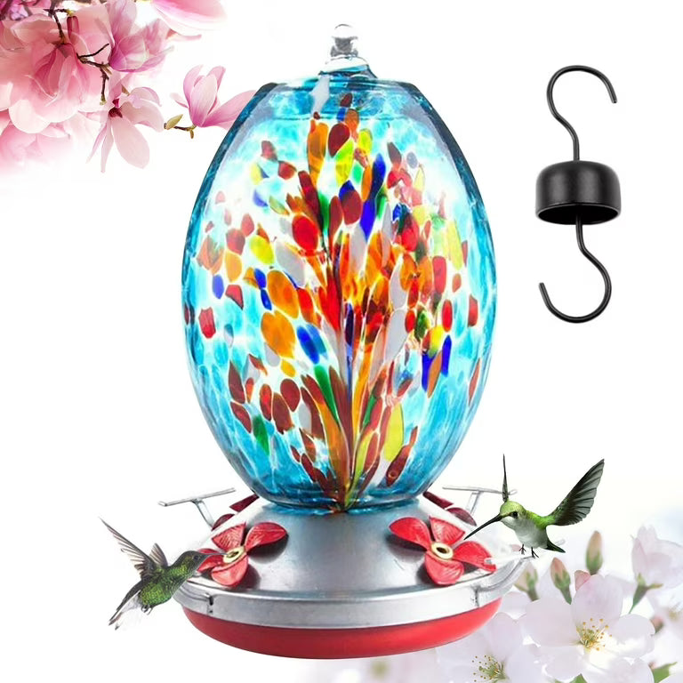 Glass Hummingbird Feeder