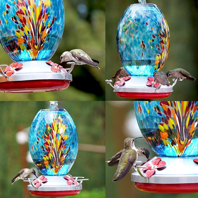 Glass Hummingbird Feeder
