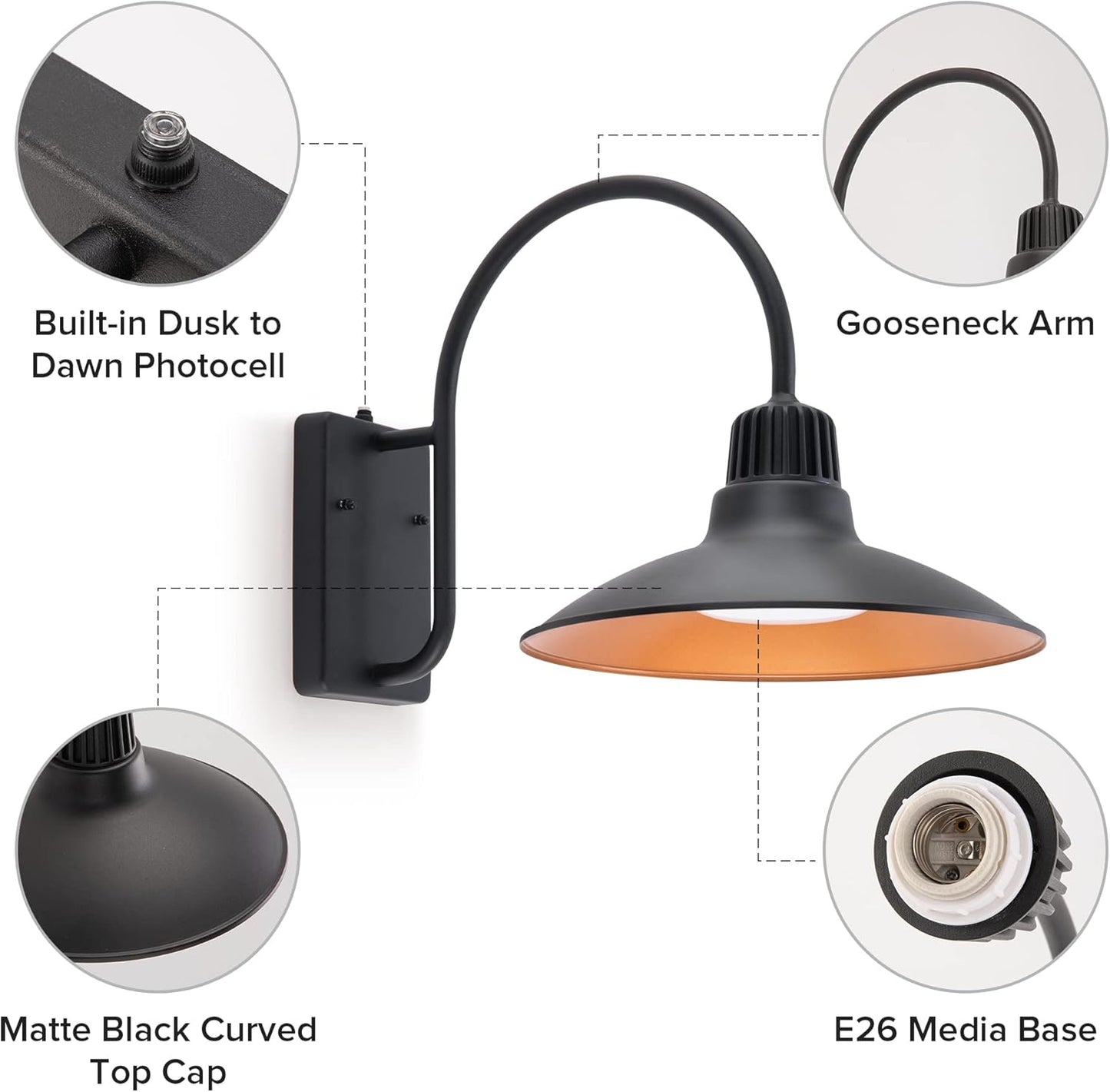 LUTEC Outdoor Gooseneck LED Light Fixture