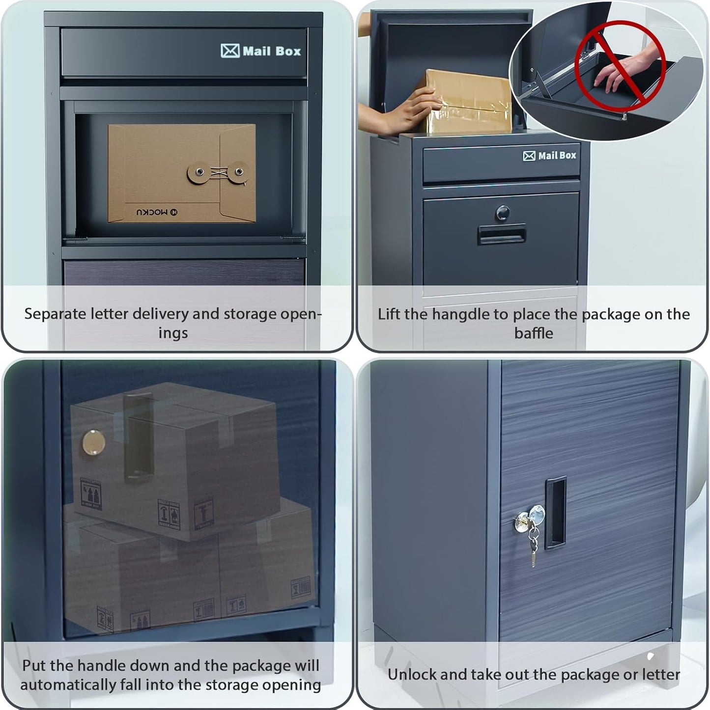 Anti Theft Package Drop Box with Lock