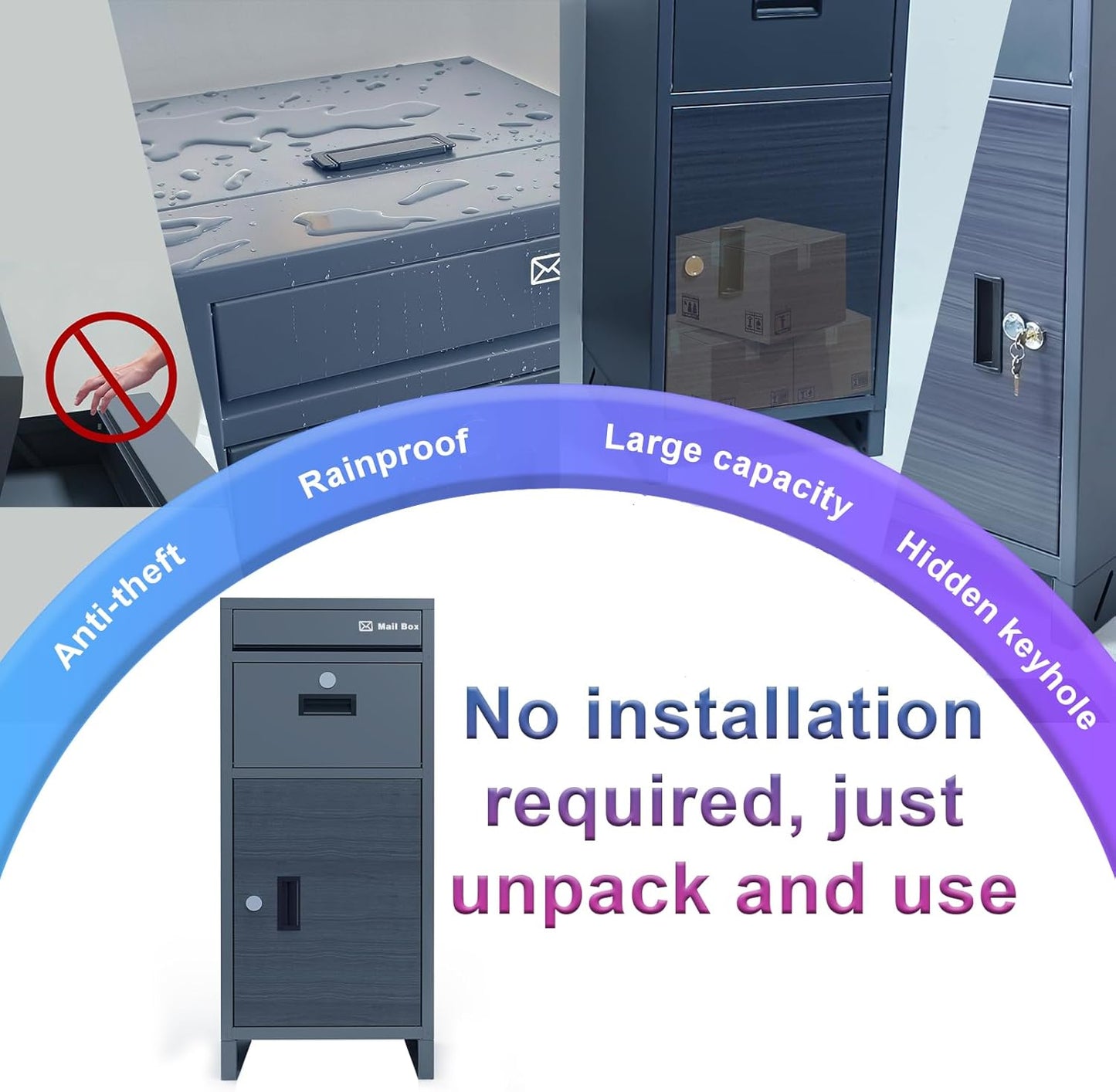 Anti Theft Package Drop Box with Lock