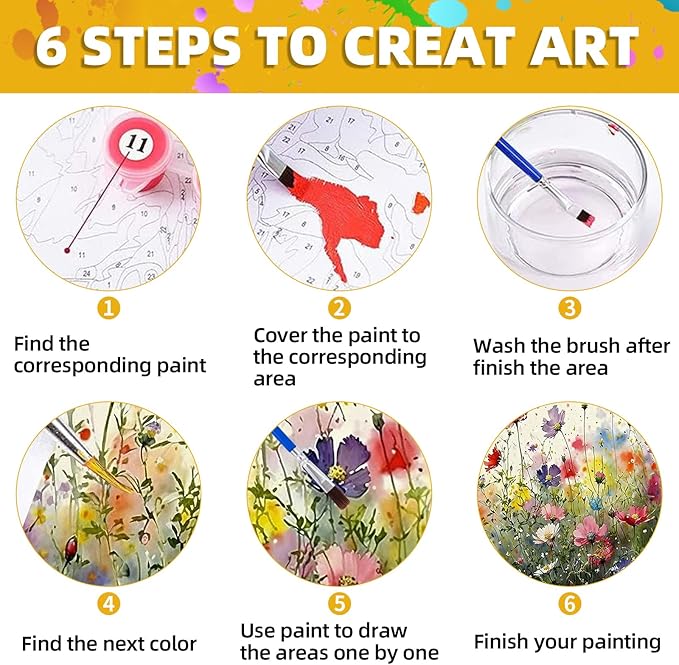 Paint by Numbers for Adults, Flowers - 12x16inch