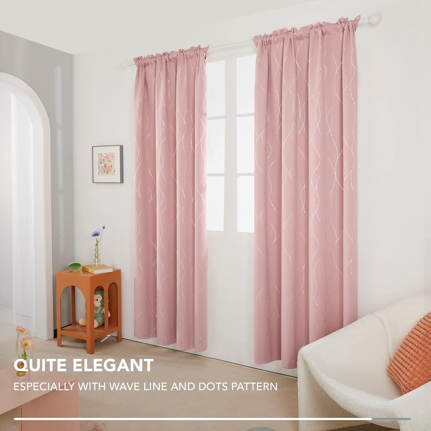 Coral Pink  Blackout Curtains - W52in x L95in