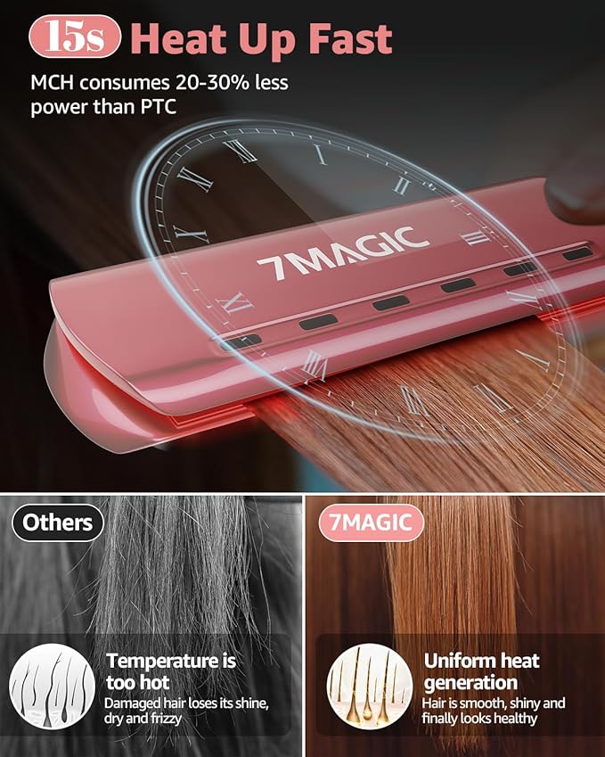 1" Nano Titanium Flat Iron for Wet & Dry Hair