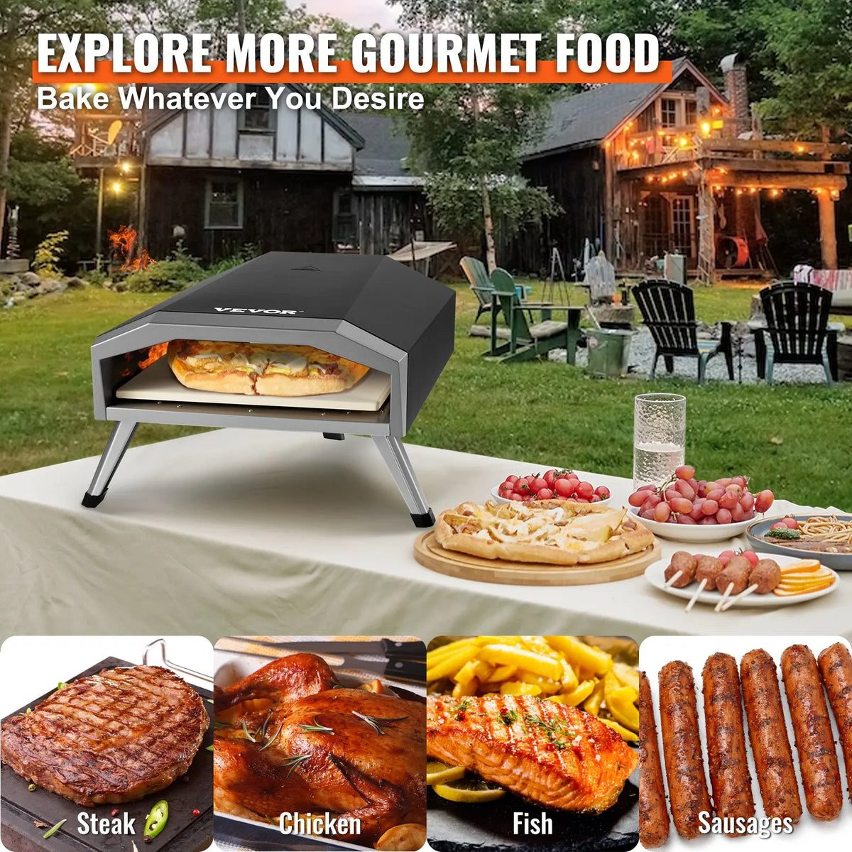 13-inch Stainless Steel Outdoor Pizza Oven